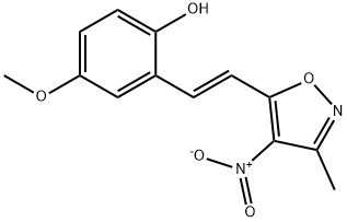 Phenol, 4-methoxy-2-[2-(3-methyl-4-nitro-5-isoxazolyl)ethenyl]-, (E)- (9CI) Struktur