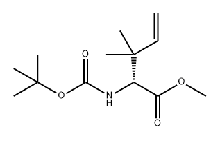 4-Pentenoic acid, 2-[[(1,1-dimethylethoxy)carbonyl]amino]-3,3-dimethyl-, methyl ester, (2R)- Struktur