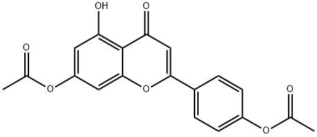 4H-1-Benzopyran-4-one, 7-(acetyloxy)-2-[4-(acetyloxy)phenyl]-5-hydroxy- Struktur