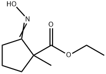 Cyclopentanecarboxylic acid, 2-(hydroxyimino)-1-methyl-, ethyl ester Struktur