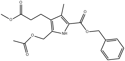 1H-Pyrrole-3-propanoic acid, 2-[(acetyloxy)methyl]-4-methyl-5-[(phenylmethoxy)carbonyl]-, methyl ester Struktur