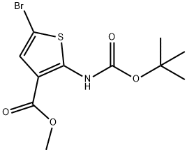 Methyl 5-bromo-2-((tert-butoxycarbonyl)amino)thiophene-3-carboxylate Struktur