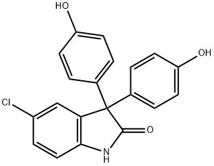 2H-Indol-2-one, 5-chloro-1,3-dihydro-3,3-bis(4-hydroxyphenyl)- Struktur