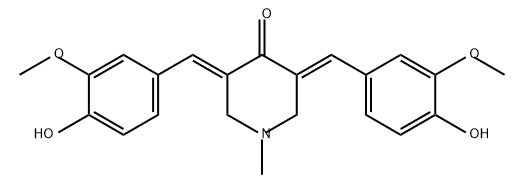 4-Piperidinone, 3,5-bis[(4-hydroxy-3-methoxyphenyl)methylene]-1-methyl-, (3E,5E)- Struktur