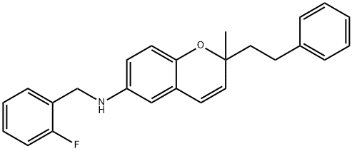 2H-1-Benzopyran-6-amine, N-[(2-fluorophenyl)methyl]-2-methyl-2-(2-phenylethyl)- Struktur