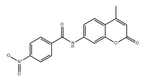 Benzamide, N-(4-methyl-2-oxo-2H-1-benzopyran-7-yl)-4-nitro- Struktur