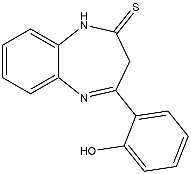 1,3-Dihydro-4-(2-hydroxyphenyl)-2H-1,5-benzodiazepine-2-thione Struktur