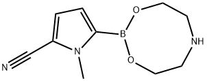 1H-Pyrrole-2-carbonitrile, 1-methyl-5-(tetrahydro-4H-1,3,6,2-dioxazaborocin-2-yl)- Struktur