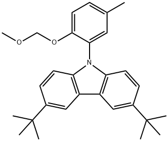 9H-Carbazole, 3,6-bis(1,1-dimethylethyl)-9-[2-(methoxymethoxy)-5-methylphenyl]- Struktur