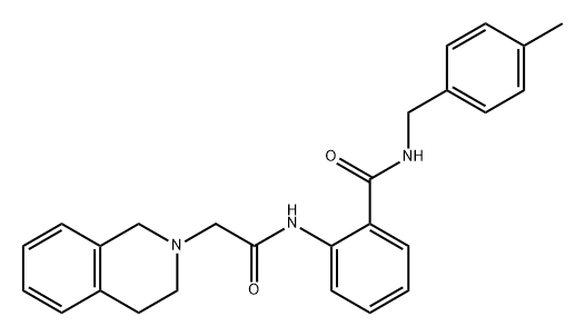 2(1H)-Isoquinolineacetamide, 3,4-dihydro-N-[2-[[[(4-methylphenyl)methyl]amino]carbonyl]phenyl]- Struktur