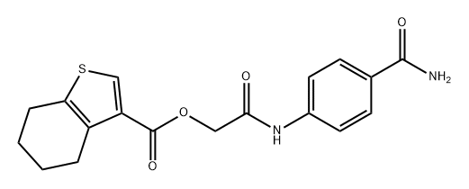 2-(4-氨基甲酰苯胺基)-2-氧代乙基] 4,5,6,7-四氫-1-苯并噻吩-3-羧酸酯, 871218-26-7, 結(jié)構(gòu)式