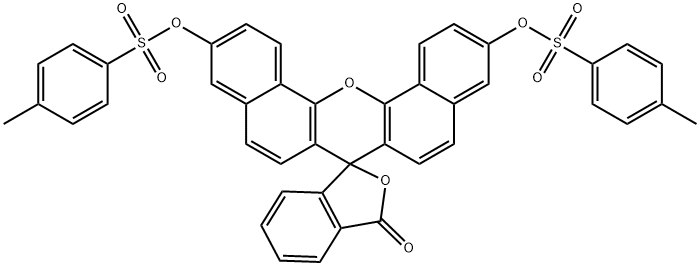 Spiro[7H-dibenzo[c,h]xanthene-7,1'(3'H)-isobenzofuran]-3'-one, 3,11-bis[[(4-methylphenyl)sulfonyl]oxy]- Struktur