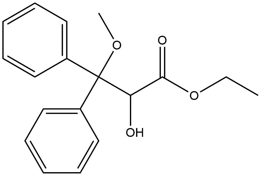 Benzenepropanoic acid, α-hydroxy-β-methoxy-β-phenyl-, ethyl ester Struktur