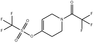 Methanesulfonic acid, 1,1,1-trifluoro-, 1,2,3,6-tetrahydro-1-(2,2,2-trifluoroacetyl)-4-pyridinyl ester Struktur