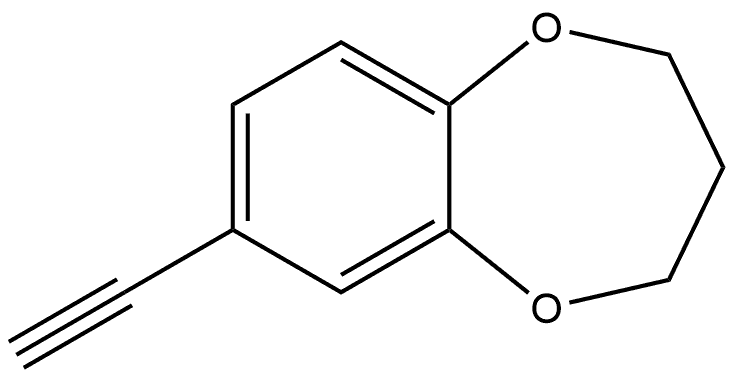 2H-1,5-Benzodioxepin, 7-ethynyl-3,4-dihydro- Struktur