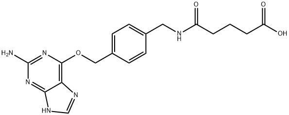 Pentanoic acid, 5-[[[4-[[(2-amino-9H-purin-6-yl)oxy]methyl]phenyl]methyl]amino]-5-oxo- Struktur