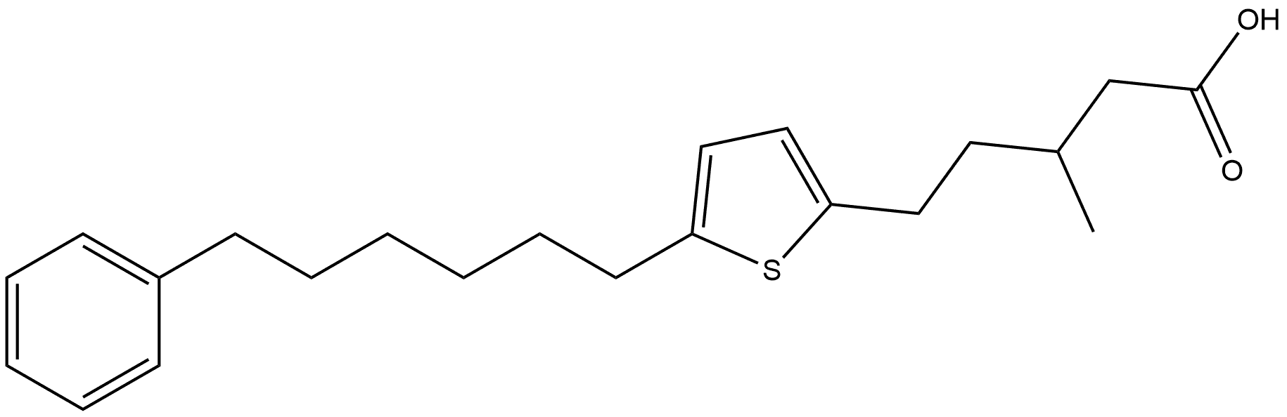 2-Thiophenepentanoic acid, β-methyl-5-(6-phenylhexyl)- Struktur