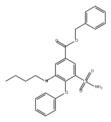 Benzoic acid, 3-(aminosulfonyl)-5-(butylamino)-4-phenoxy-, phenylmethyl ester Struktur