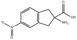 1H-Indene-2-carboxylic acid, 2-amino-2,3-dihydro-5-nitro- Struktur