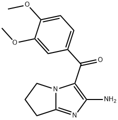 (2-AMINO-6,7-DIHYDRO-5H-PYRROLO[1,2-A]IMIDAZOL-3-YL)(3,4-DIMETHOXYPHENYL)METHANONE Struktur