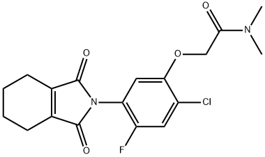 Acetamide, 2-[2-chloro-4-fluoro-5-(1,3,4,5,6,7-hexahydro-1,3-dioxo-2H-isoindol-2-yl)phenoxy]-N,N-dimethyl- Struktur