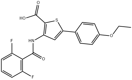 3-[(2,6-Difluorobenzoyl)amino]-5-(4-ethoxyphenyl)-2-thiophenecarboxylic acid Struktur