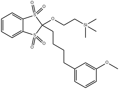 1,3-Benzodithiole, 2-[4-(3-methoxyphenyl)butyl]-2-[2-(trimethylsilyl)ethoxy]-, 1,1,3,3-tetraoxide Struktur