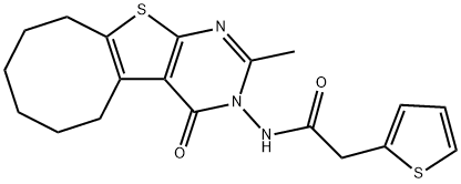 N-(2-methyl-4-oxo-5,6,7,8,9,10-hexahydrocycloocta[2,3]thieno[2,4-d]pyrimidin-3-yl)-2-thiophen-2-ylacetamide Struktur