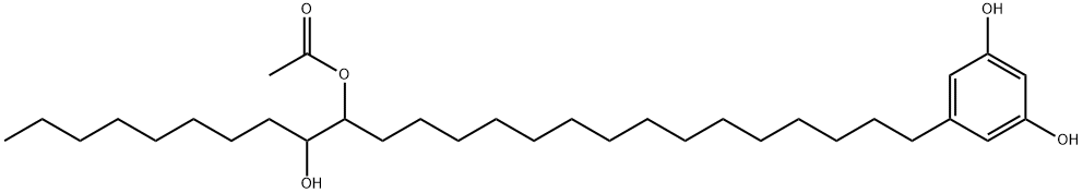 1,3-Benzenediol, 5-[16-(acetyloxy)-17-hydroxypentacosyl]- Struktur