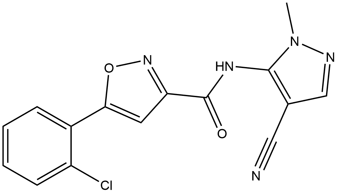 5-(2-Chlorophenyl)-N-(4-cyano-1-methyl-1H-pyrazol-5-yl)-3-isoxazolecarboxamide Struktur