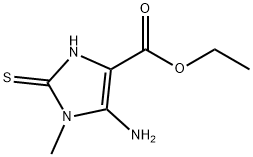 1H-Imidazole-4-carboxylic acid, 5-amino-2,3-dihydro-1-methyl-2-thioxo-, ethyl ester Struktur