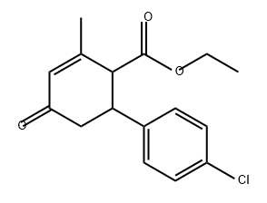 2-Cyclohexene-1-carboxylic acid, 6-(4-chlorophenyl)-2-methyl-4-oxo-, ethyl ester Struktur