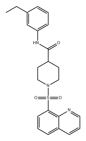 4-Piperidinecarboxamide, N-(3-ethylphenyl)-1-(8-quinolinylsulfonyl)- Struktur