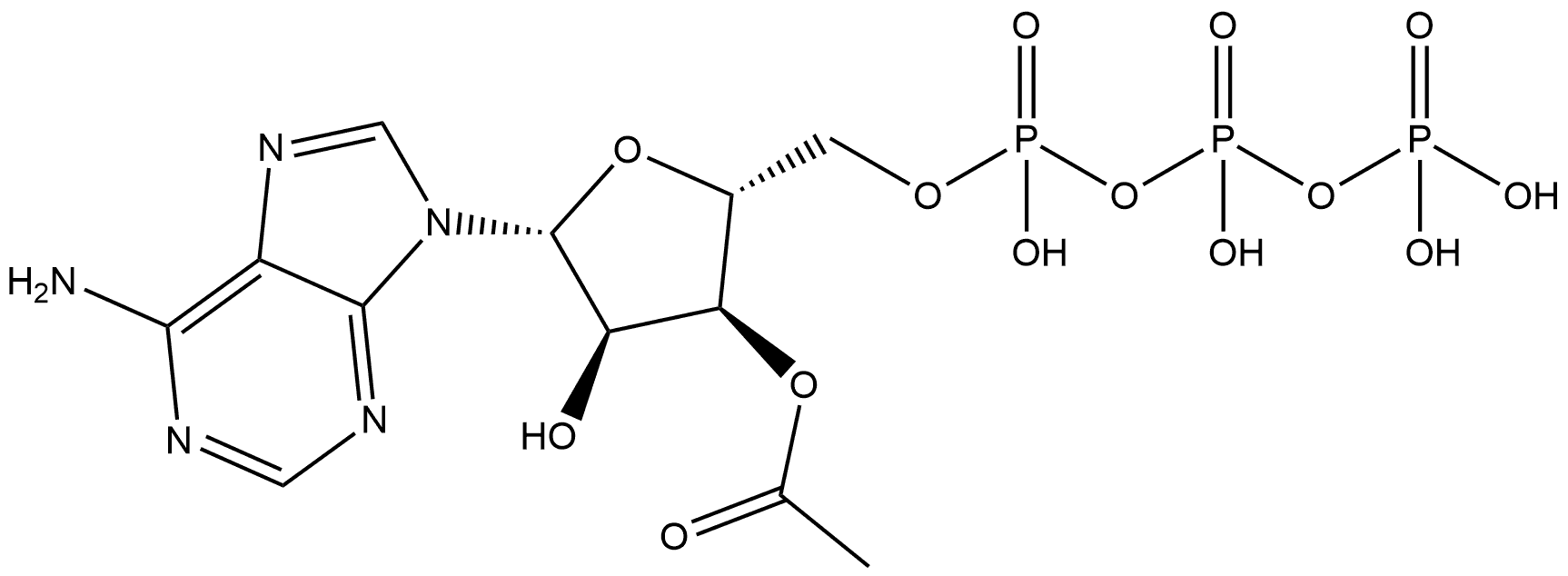 Adenosine 5'-(tetrahydrogen triphosphate), 3'-acetate (9CI) Struktur