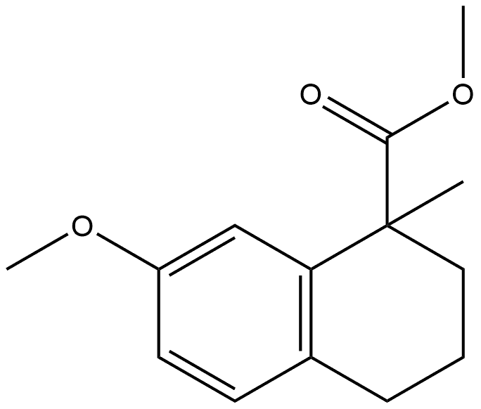 methyl 7-methoxy-1-methyl-1,2,3,4-tetrahydronaphthalene-1-carboxylate Struktur