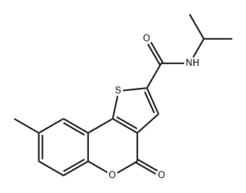 4H-Thieno[3,2-c][1]benzopyran-2-carboxamide, 8-methyl-N-(1-methylethyl)-4-oxo- Struktur