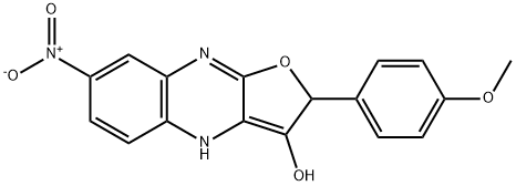 Furo[2,?3-?b]?quinoxalin-?3-?ol, 2,?4-?dihydro-?2-?(4-?methoxyphenyl)?-?7-?nitro- (9CI) Struktur