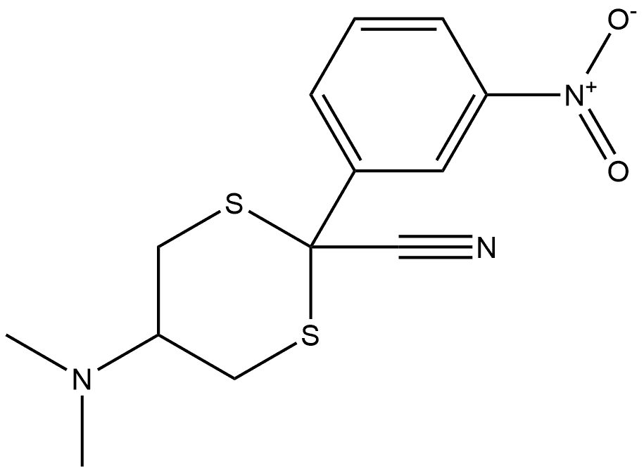 5-(Dimethylamino)-2-(3-nitrophenyl)-1,3-dithiane-2-carbonitrile Struktur