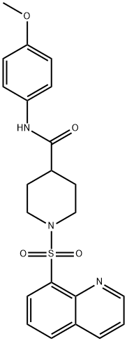 4-Piperidinecarboxamide, N-(4-methoxyphenyl)-1-(8-quinolinylsulfonyl)- Struktur