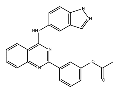 Phenol, 3-[4-(1H-indazol-5-ylamino)-2-quinazolinyl]-, 1-acetate Struktur