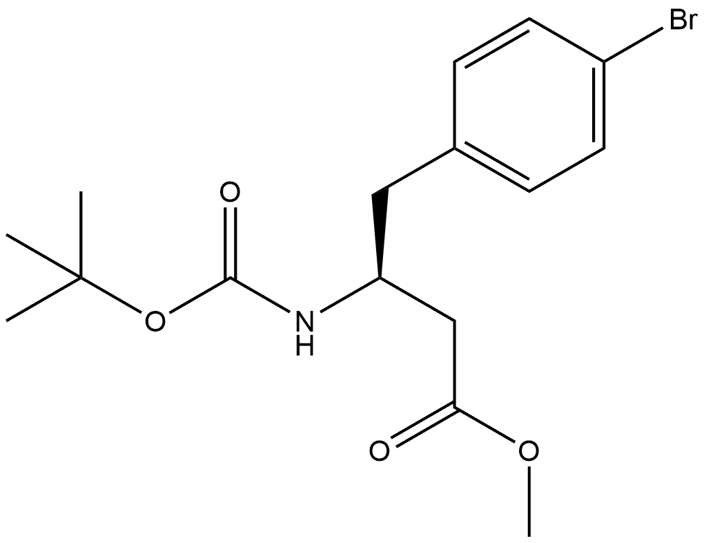 Benzenebutanoic acid, 4-bromo-β-[[(1,1-dimethylethoxy)carbonyl]amino]-, methyl ester, (βS)- Struktur