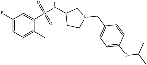 Benzenesulfonamide, 5-fluoro-2-methyl-N-[1-[[4-(1-methylethoxy)phenyl]methyl]-3-pyrrolidinyl]- (9CI) Struktur