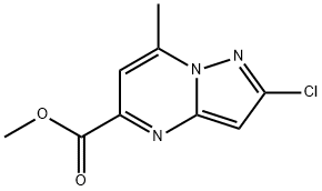 Pyrazolo[1,5-a]pyrimidine-5-carboxylic acid, 2-chloro-7-methyl-, methyl ester Struktur