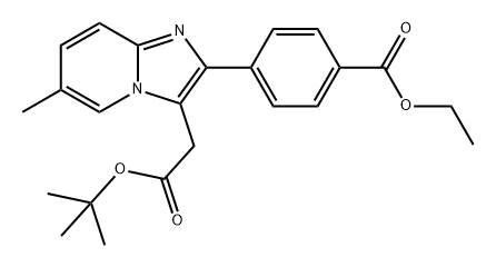 Imidazo[1,2-a]pyridine-3-acetic acid, 2-[4-(ethoxycarbonyl)phenyl]-6-methyl-, 1,1-dimethylethyl ester Struktur