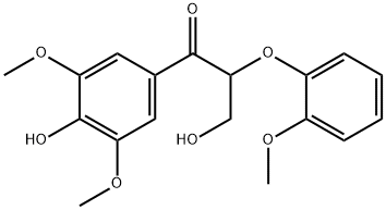 1-Propanone, 3-hydroxy-1-(4-hydroxy-3,5-dimethoxyphenyl)-2-(2-methoxyphenoxy)- Struktur