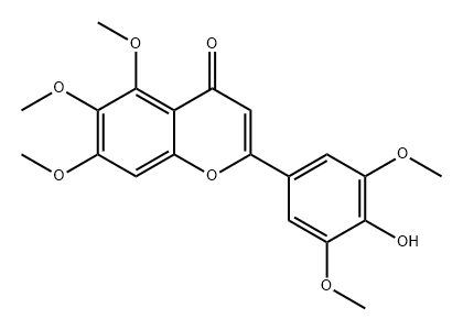 4H-1-Benzopyran-4-one, 2-(4-hydroxy-3,5-dimethoxyphenyl)-5,6,7-trimethoxy- Struktur