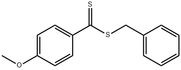 Benzenecarbodithioic acid, 4-methoxy-, phenylmethyl ester Struktur