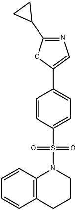 Quinoline, 1-[[4-(2-cyclopropyl-5-oxazolyl)phenyl]sulfonyl]-1,2,3,4-tetrahydro- Struktur