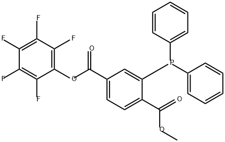 1,4-Benzenedicarboxylic acid, 2-(diphenylphosphino)-, 1-methyl 4-(2,3,4,5,6-pentafluorophenyl) ester Struktur