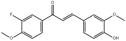 2-Propen-1-one, 1-(3-fluoro-4-methoxyphenyl)-3-(4-hydroxy-3-methoxyphenyl)-, (2E)- Struktur